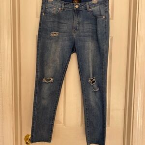 Women’s Skinny Distressed Blue Jeans